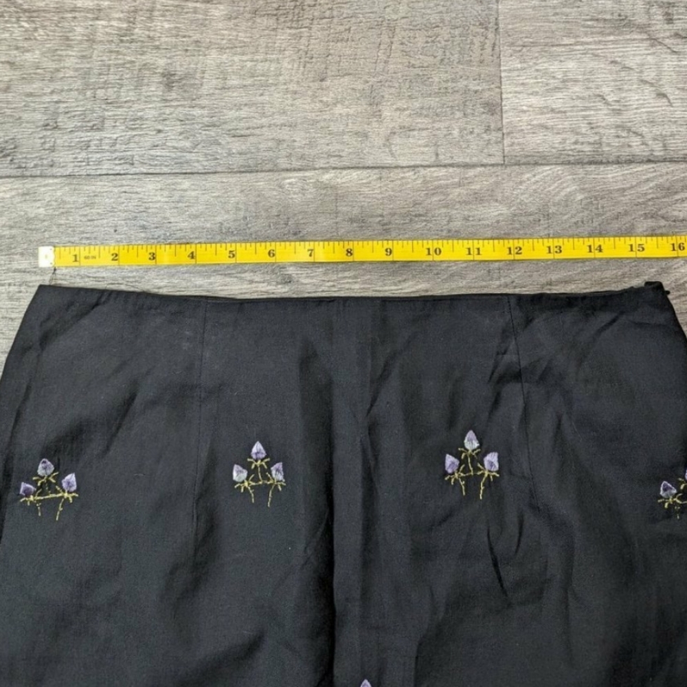 B.Moss Silk Embroidered Mini Skirt - Picture 3 of 5